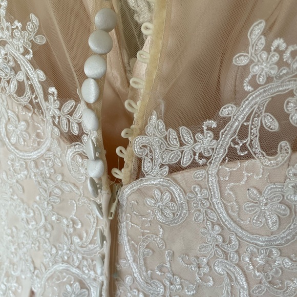 Champagne lace wedding dress - Picture 10 of 12